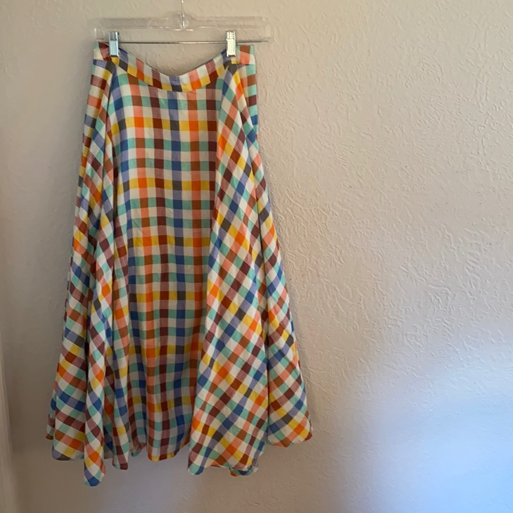 Anthropologie Maeve plaid picnic skirt size 6